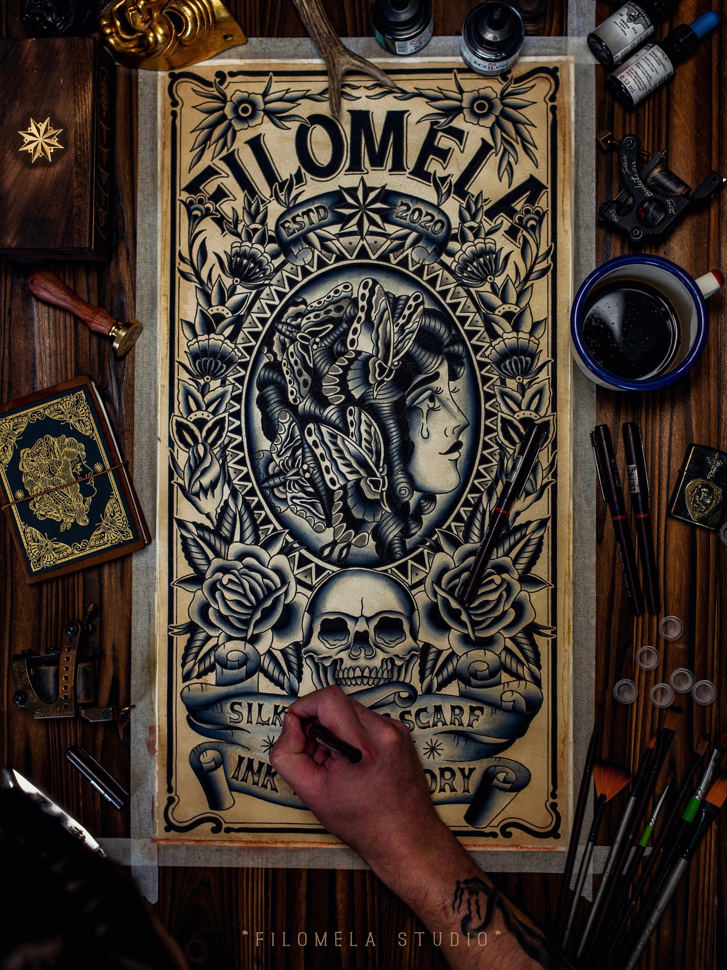 Filomelaオリジナルシルクスカーフ