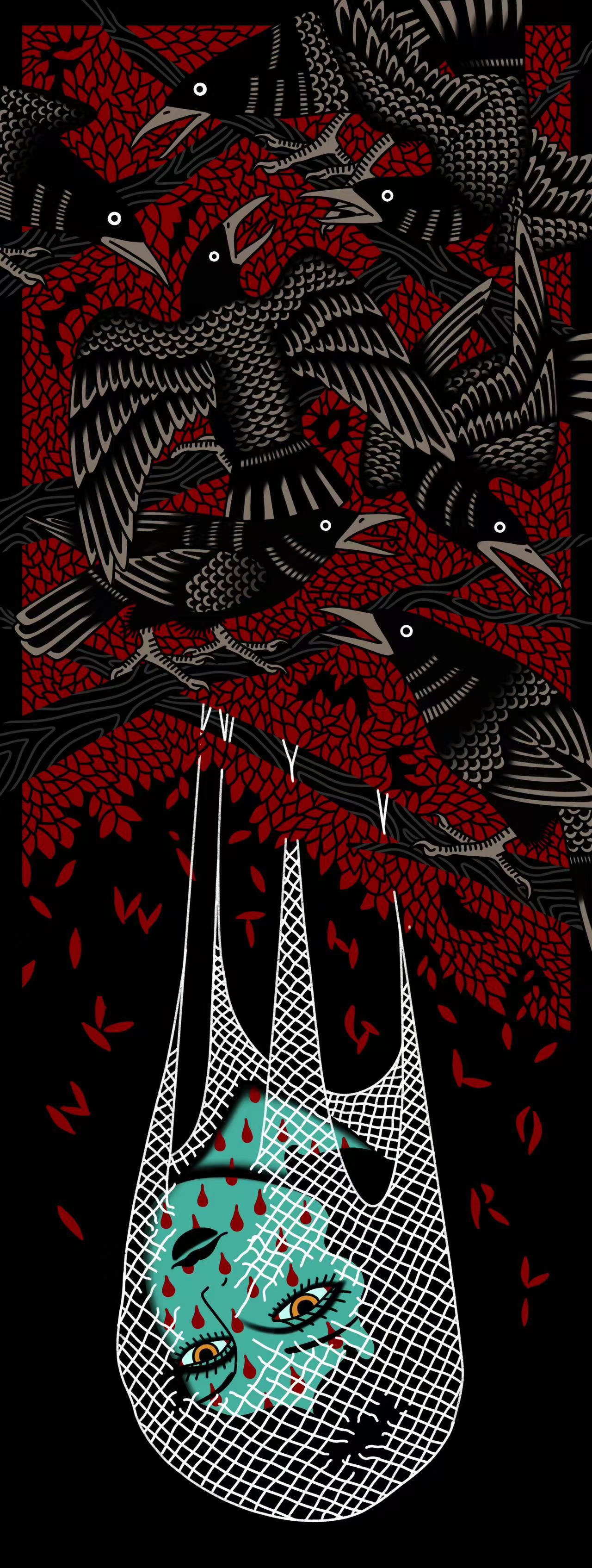 Filomelaオリジナル手拭い RED x BLACK
